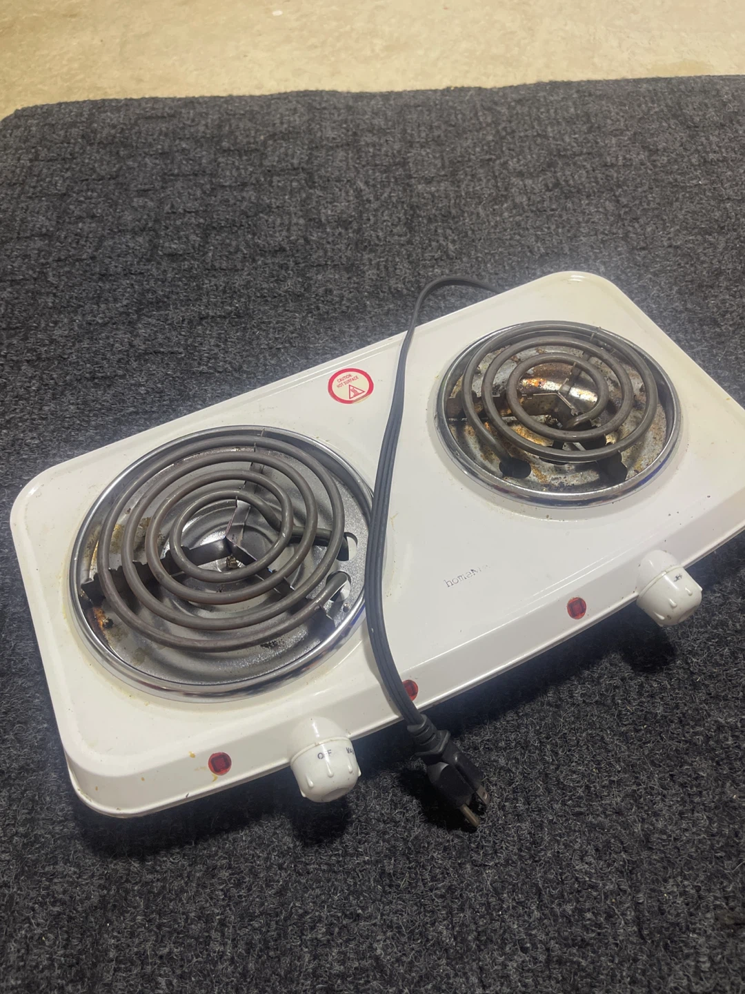 White Double Burner Electric Hot Plate - photo 2