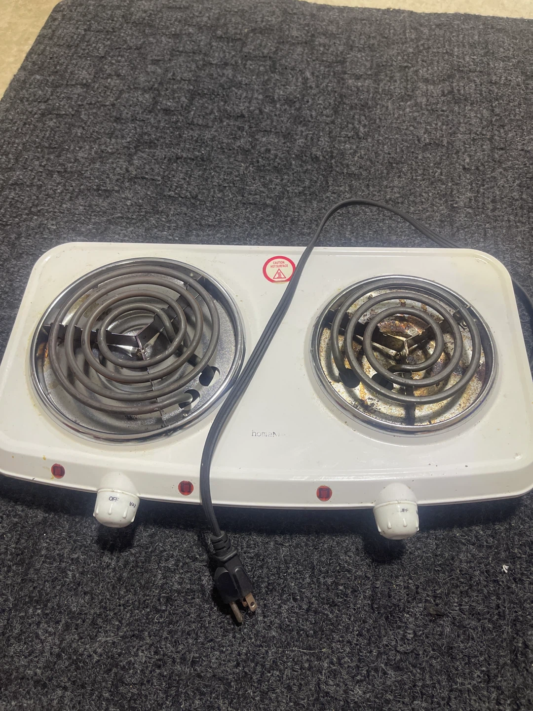 White Double Burner Electric Hot Plate