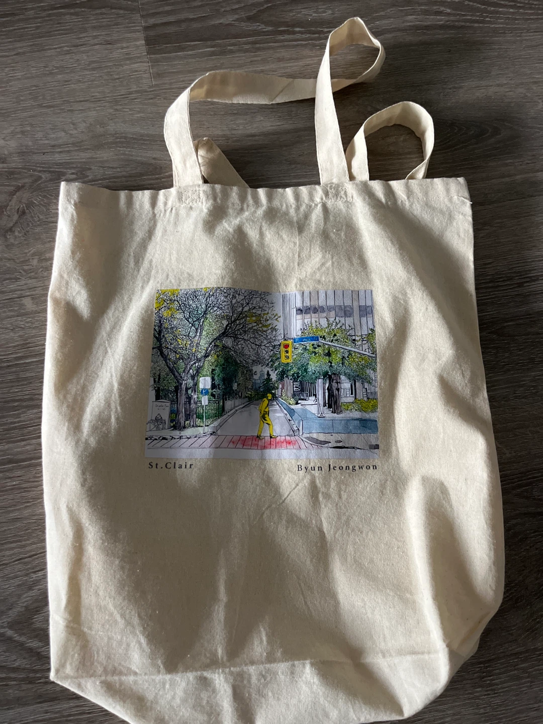 Canvas Tote Bag with St. Clair artwork