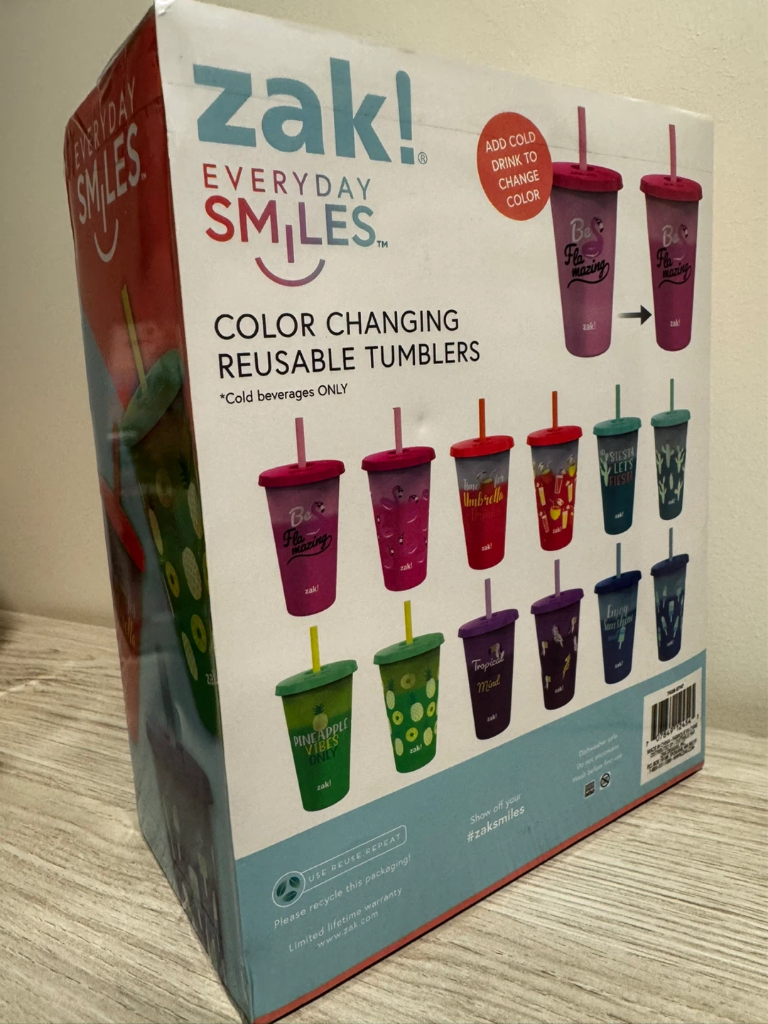 (Brand new) Zak! reusable tumblers with lids and straws. - photo 2