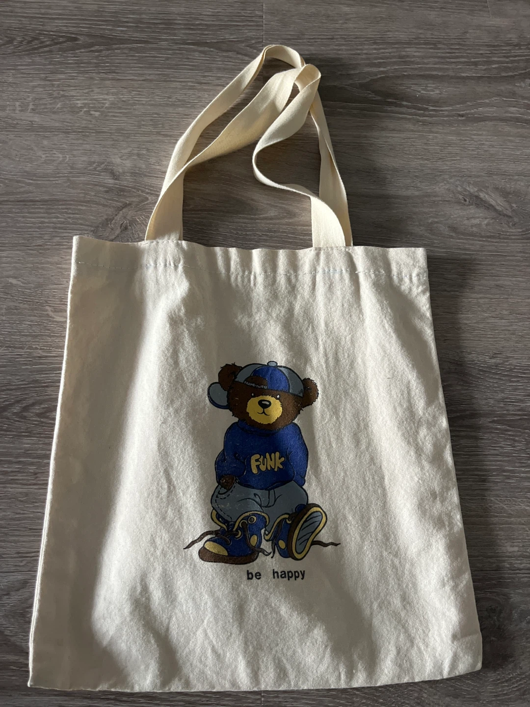 Canvas Tote Bag with "Funk Bear" Graphic