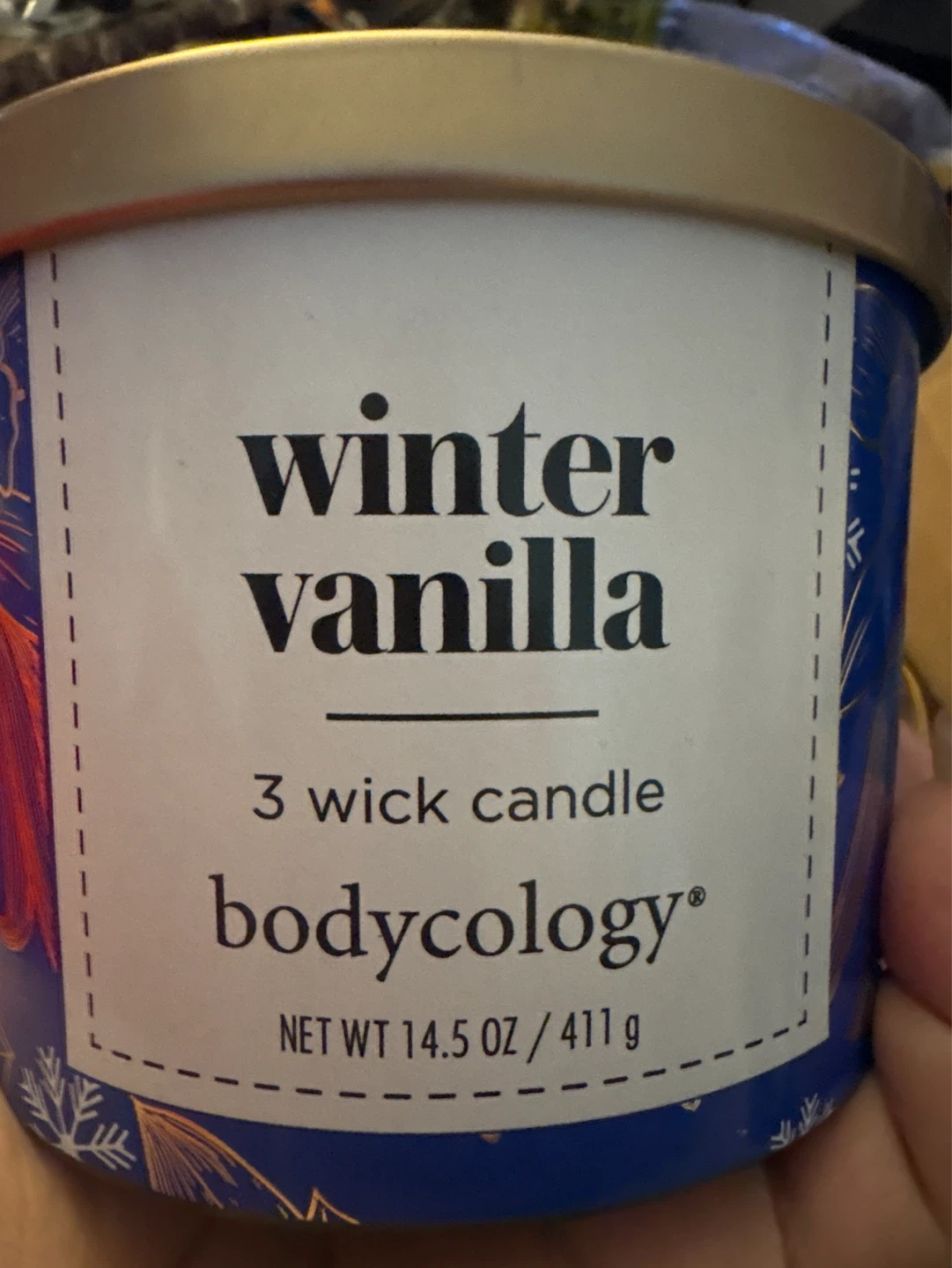 New Bodycology Winter Vanilla 3 Wick Candle
