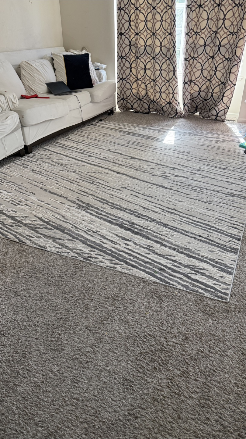 Area Rug - Grey and White Abstract Stripe Pattern - photo 3