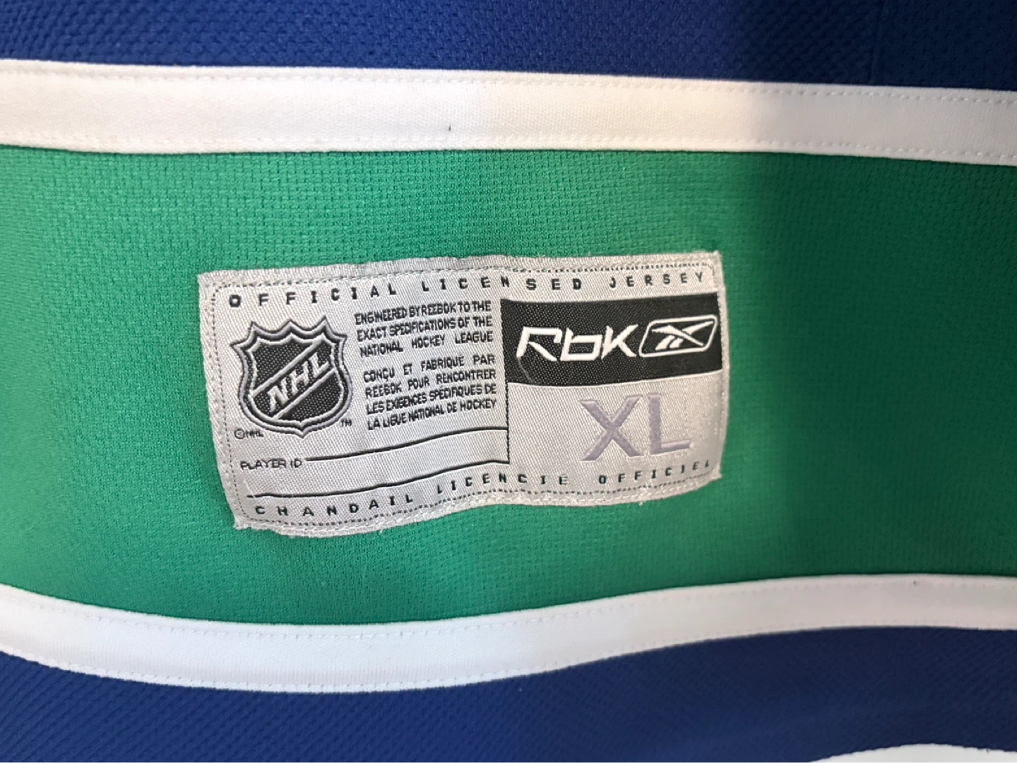 Authentic Reebok Vancouver Canucks Orca Blue Jersey Size XL - photo 4