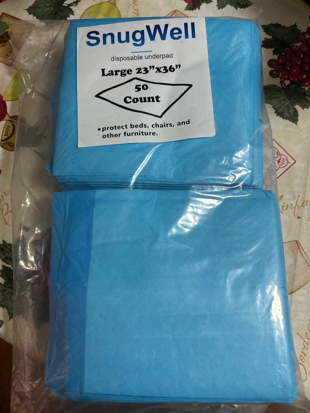 Disposable Underpads, Large, 50 Count