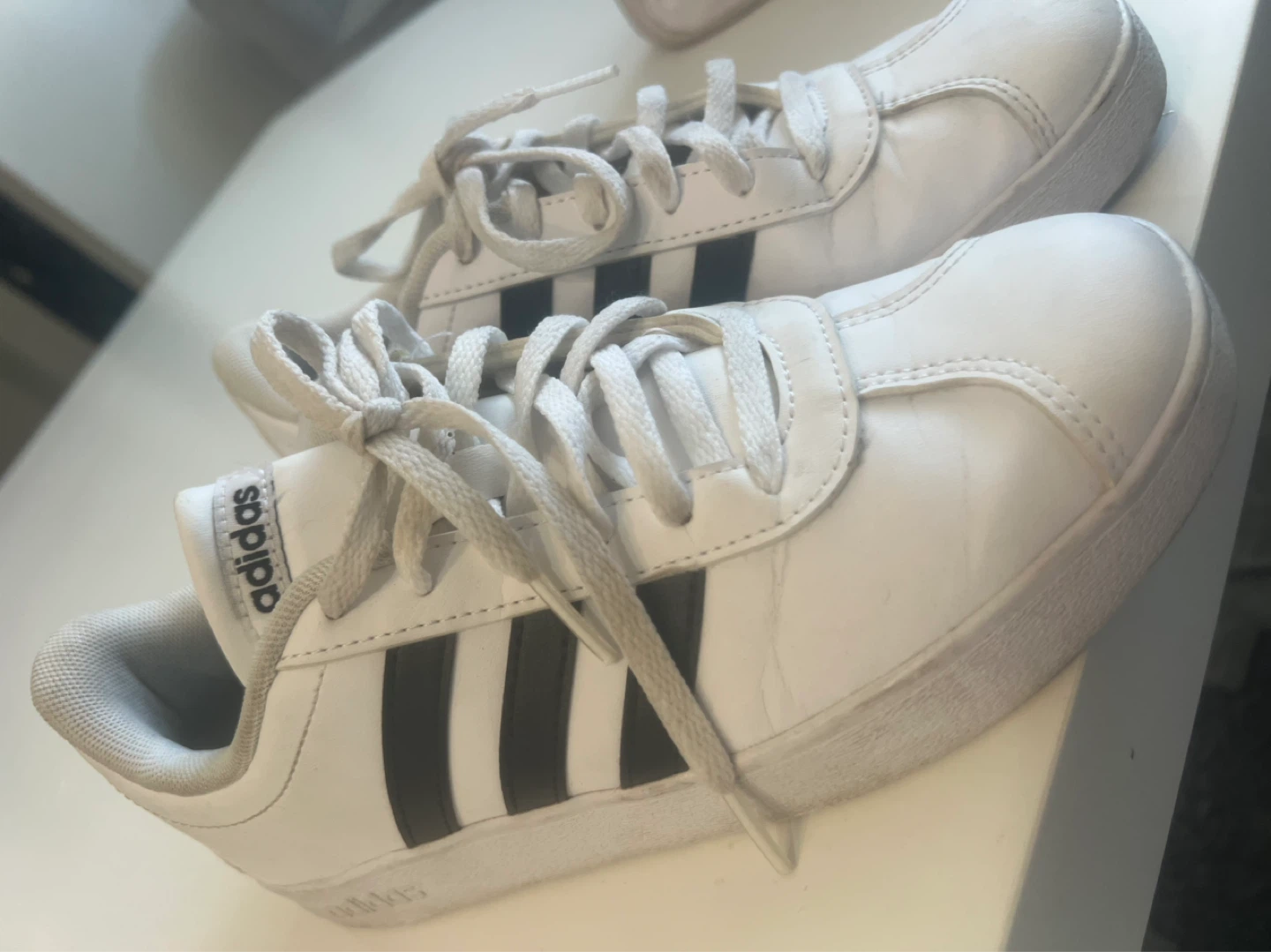 Adidas Sneakers - White/Black, US Size 4.5
