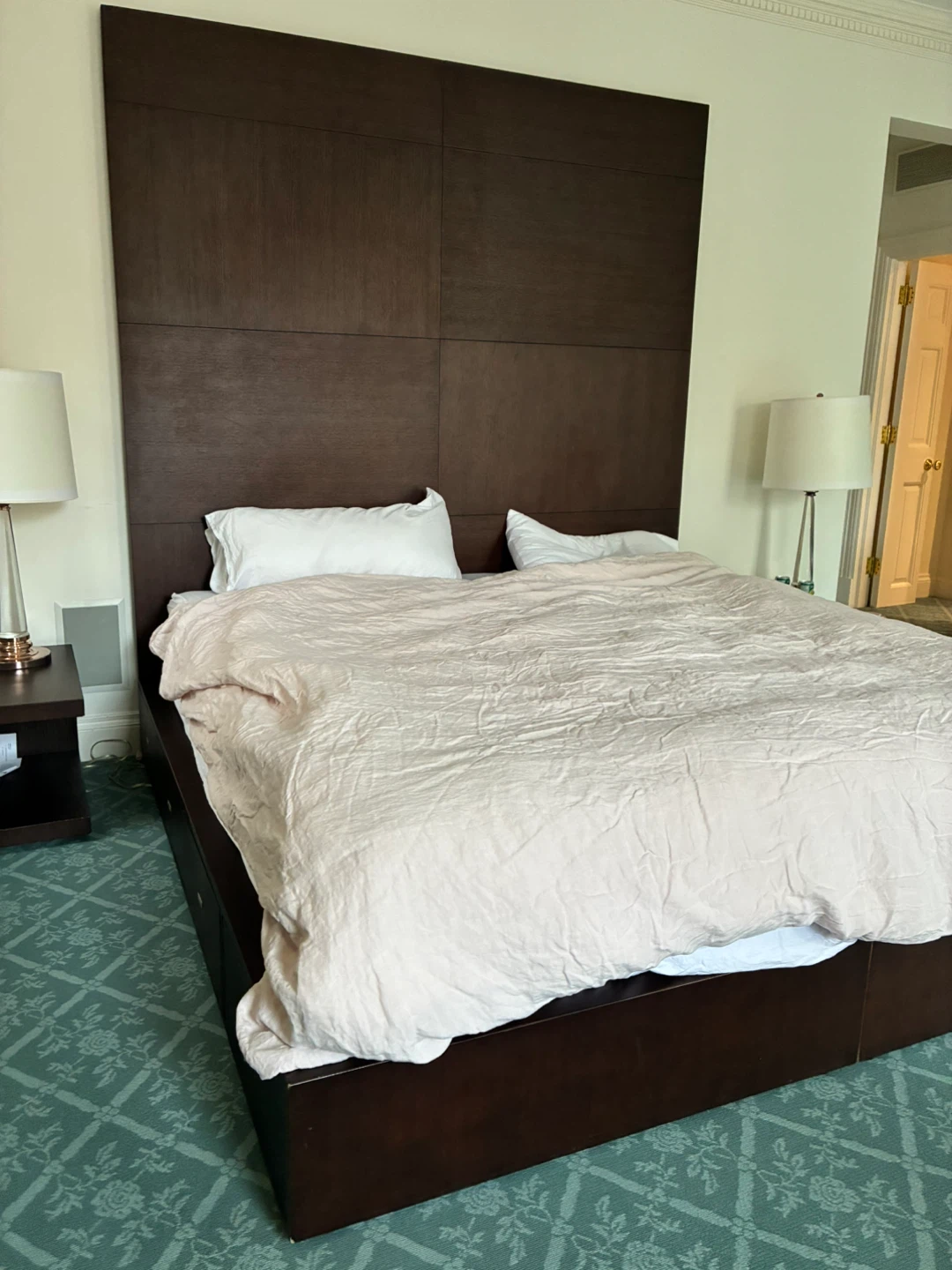Dark Wood Bed Frame with Storage Drawers - photo 3
