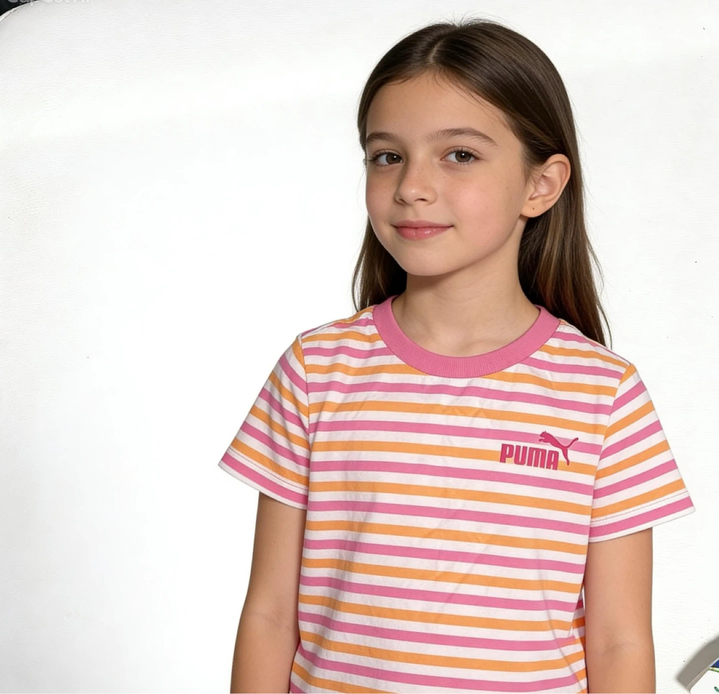 Puma Girls Striped T-Shirt Pink Size S  4 and 5 years old