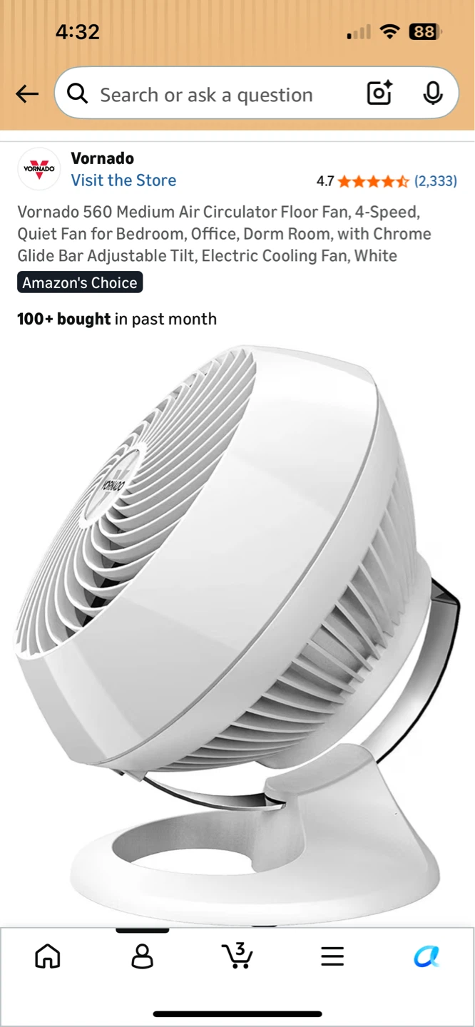 Vornado 560 4 Speed Medium Floor Fan