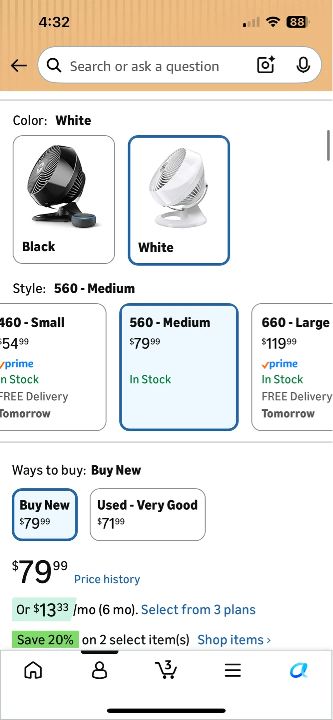 Vornado 560 4 Speed Medium Floor Fan - photo 2