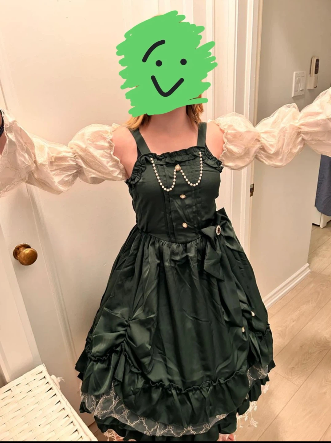 Green Lolita Dress Set w/ Petticoat - photo 4