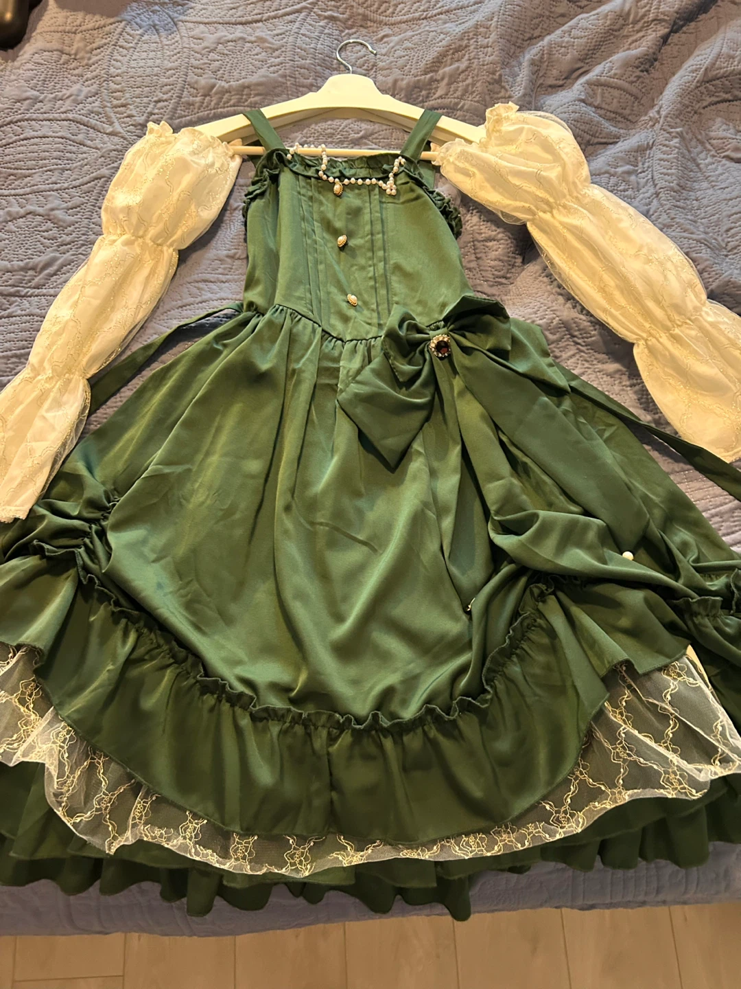 Green Lolita Dress Set w/ Petticoat