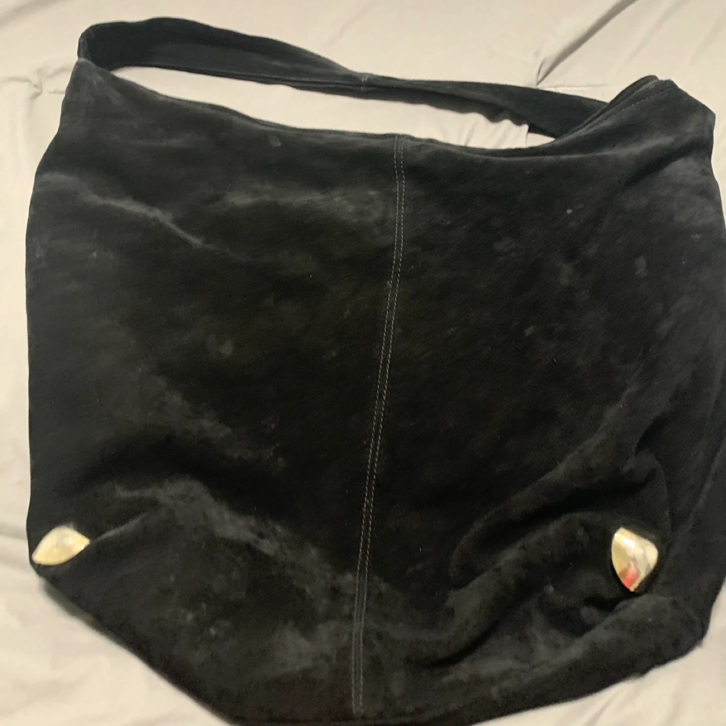 Black Suede Shoulder Bag