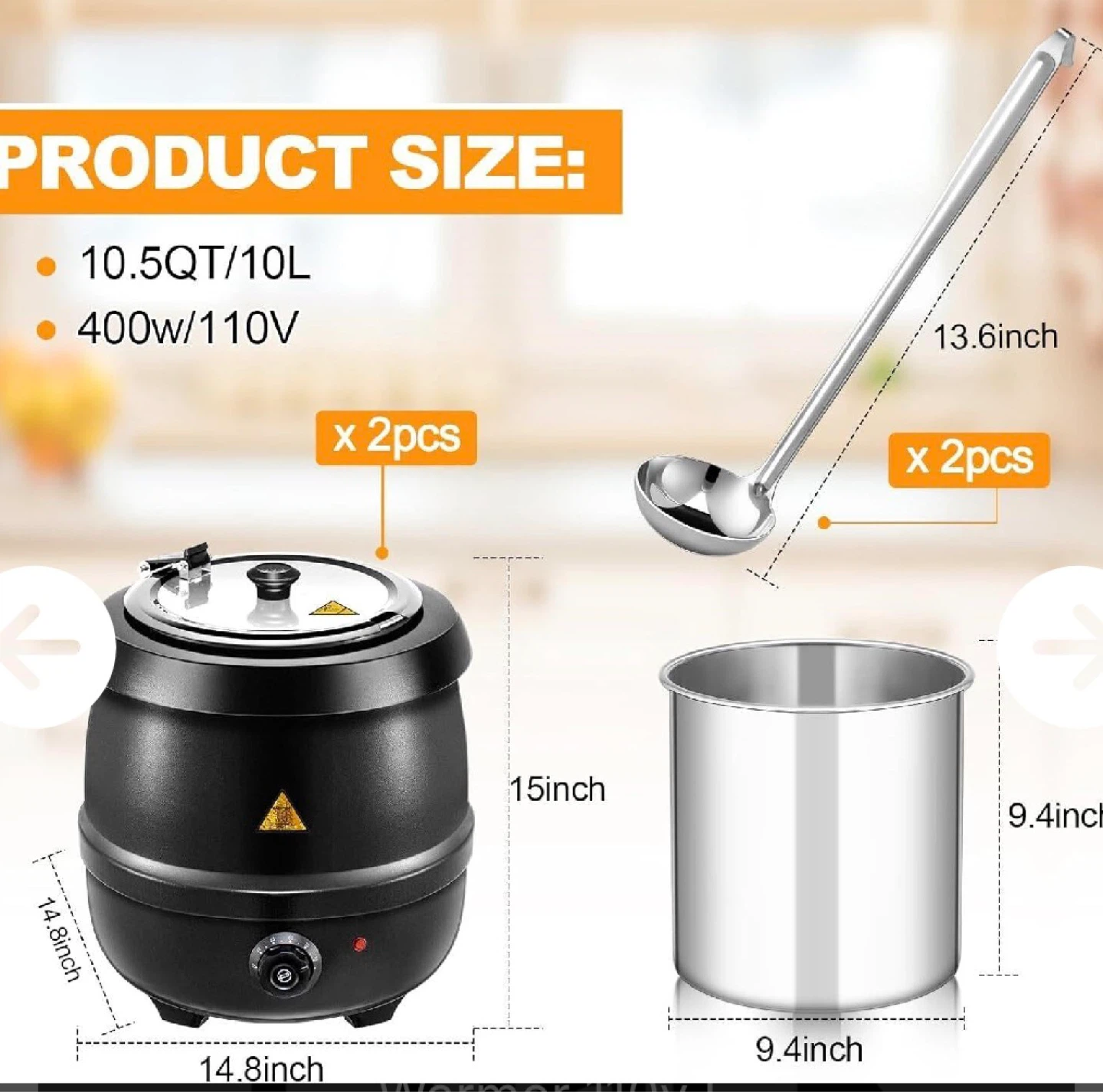 Electric Soup Warmer 10.5QT / 10L - photo 2