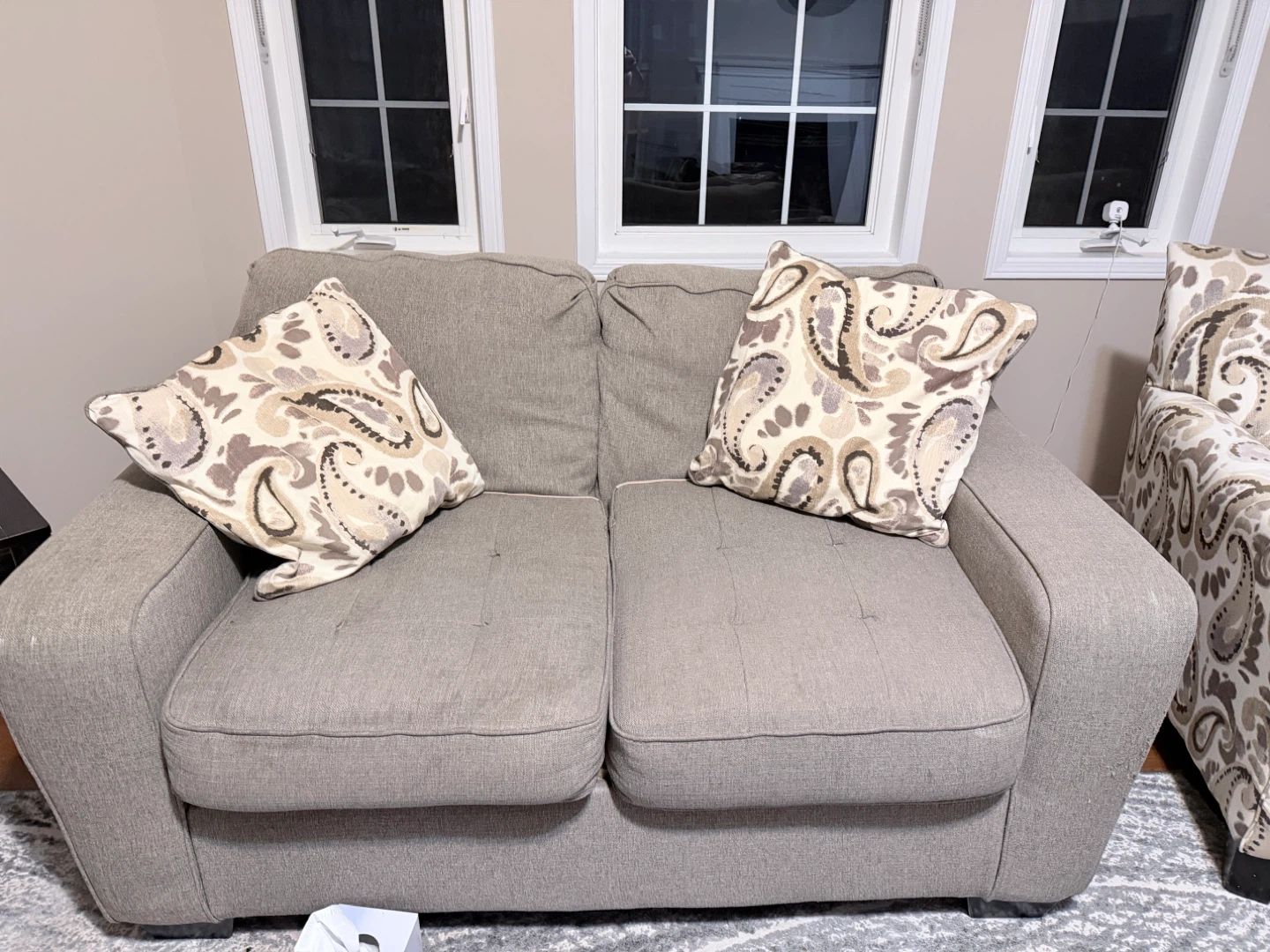 Ashley Grey Loveseat Sofa
