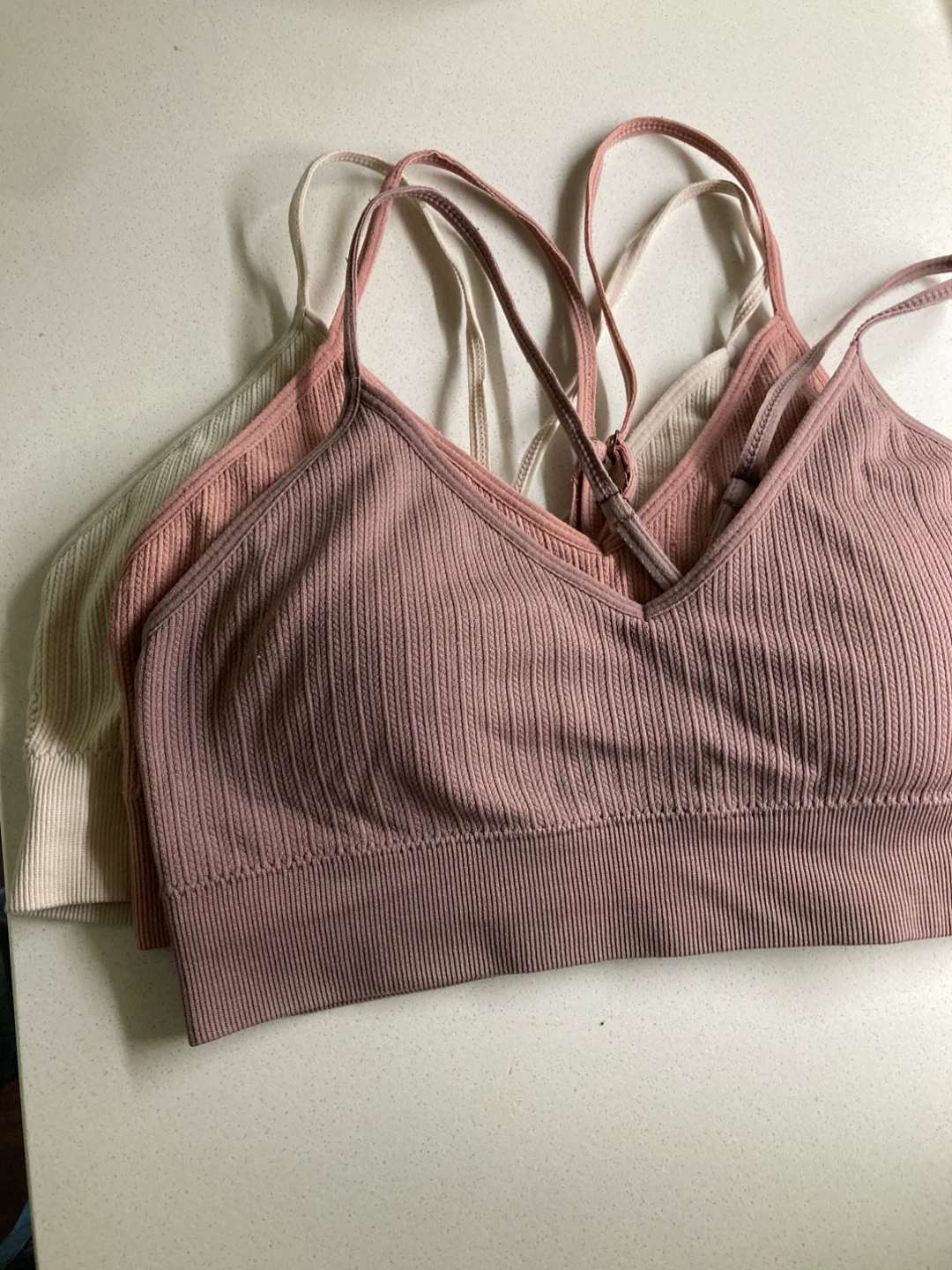 Set of 3 Dansko Seamless Ribbed Bralettes - M