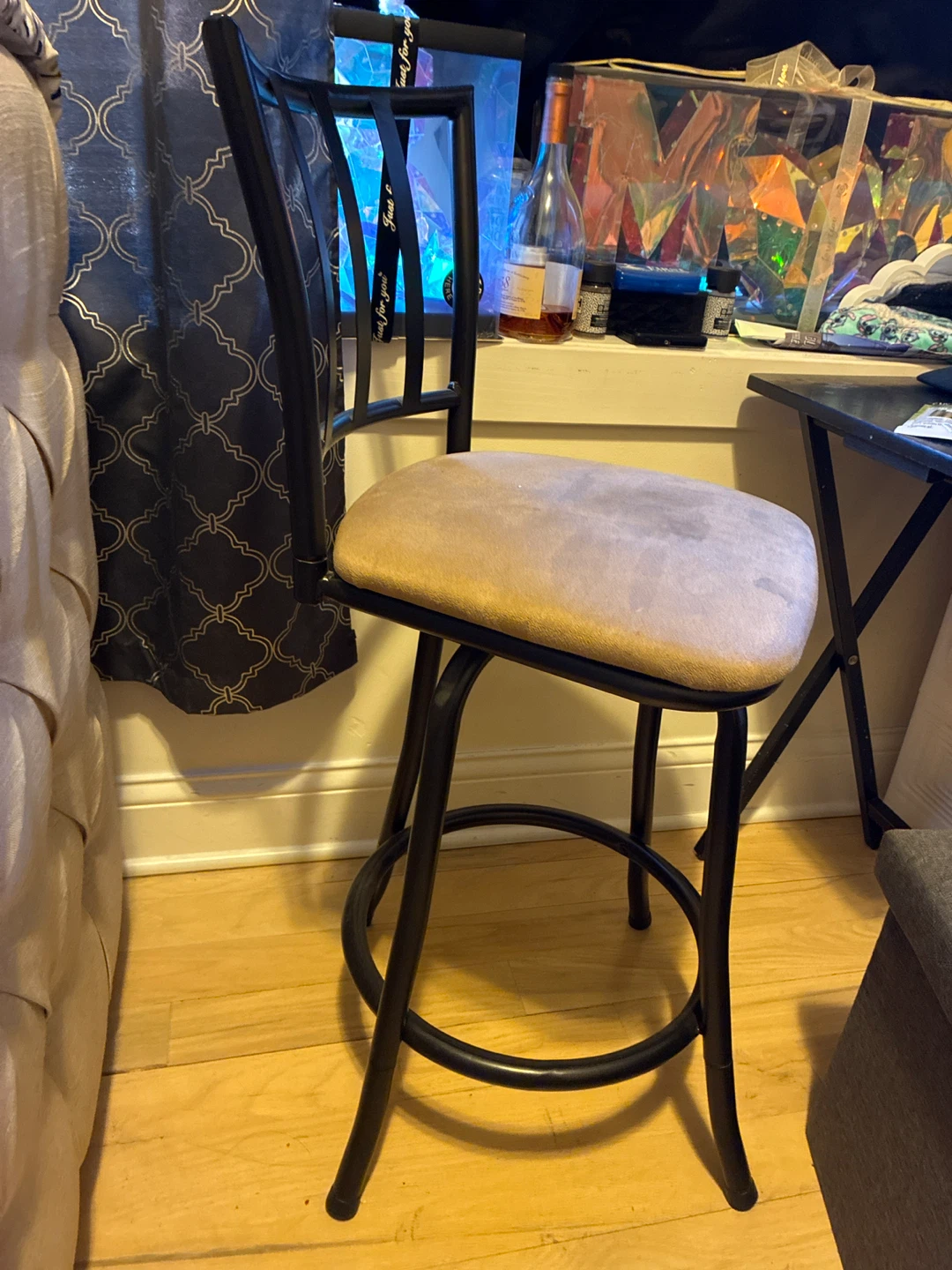 Swivel Bar Stool with Padded Seat - photo 2
