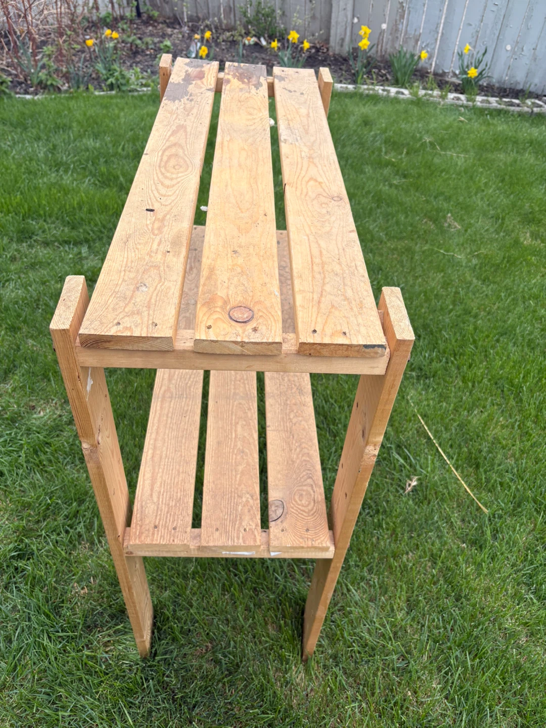 Wooden Plant Stand with Two Shelves - photo 5