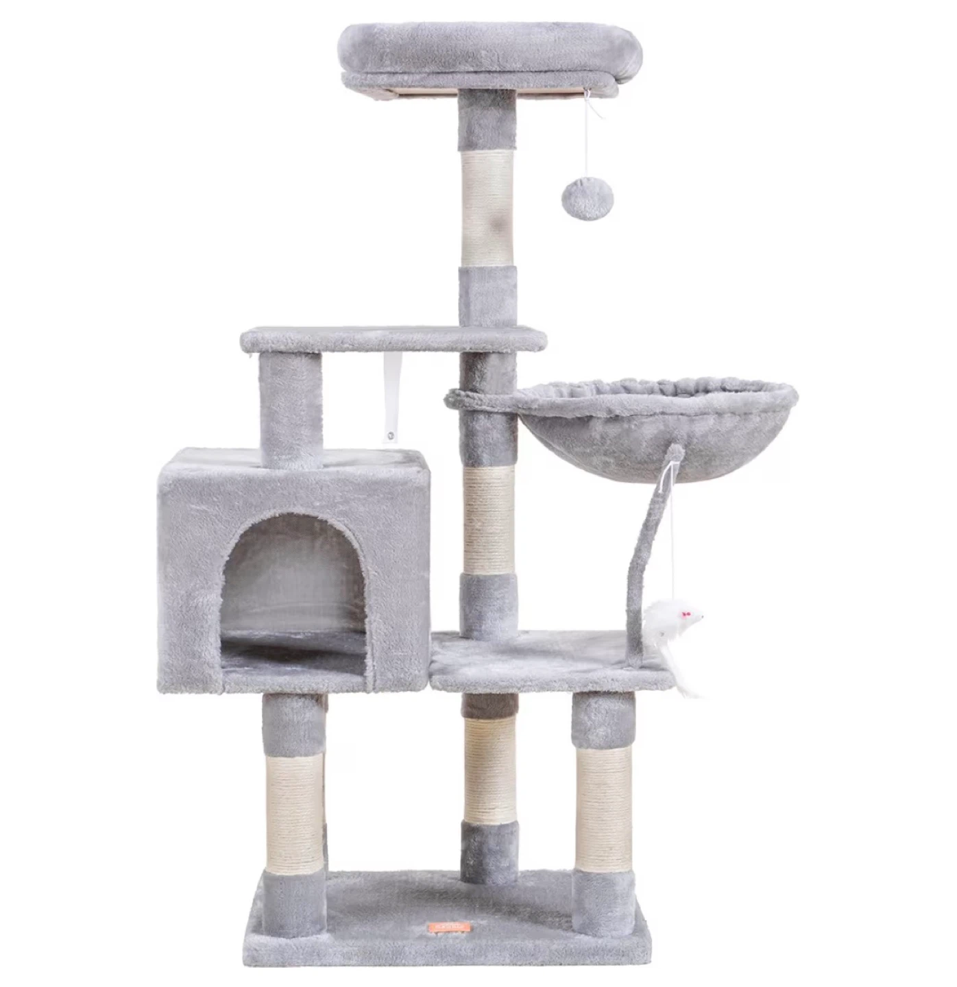 Grey Cat Tree Condo with Perches and Basket - photo 3