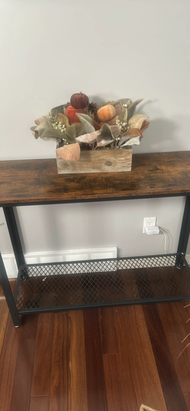 Rustic Console Table with Storage Shelf
