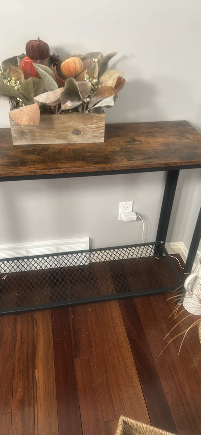 Rustic Console Table with Storage Shelf - photo 2