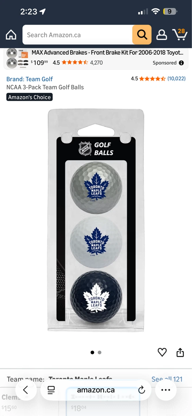 NHL Toronto Maple Leafs Golf Balls 3-Pack
