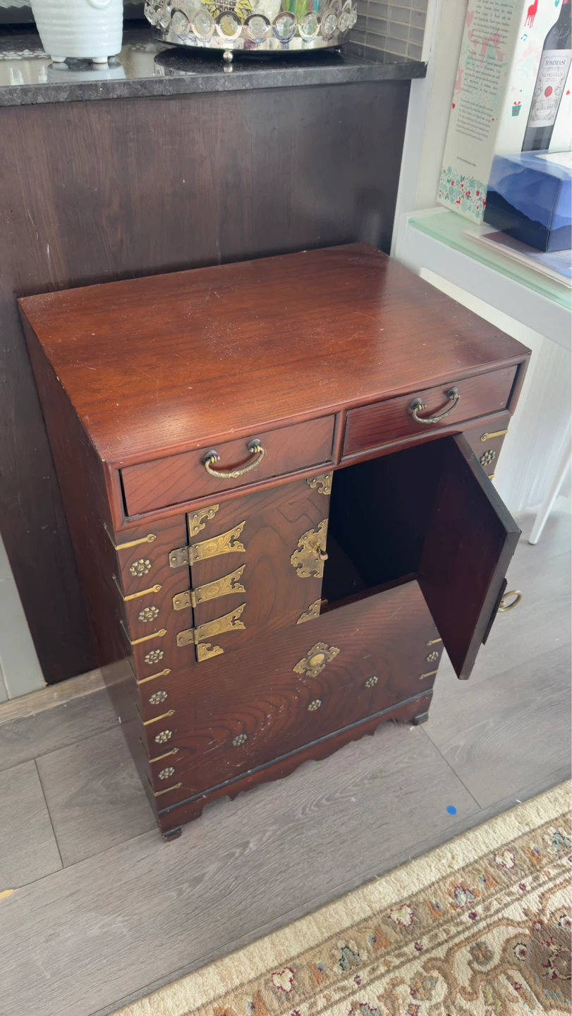 Traditional Wooden Chest with Brass Accents - photo 2