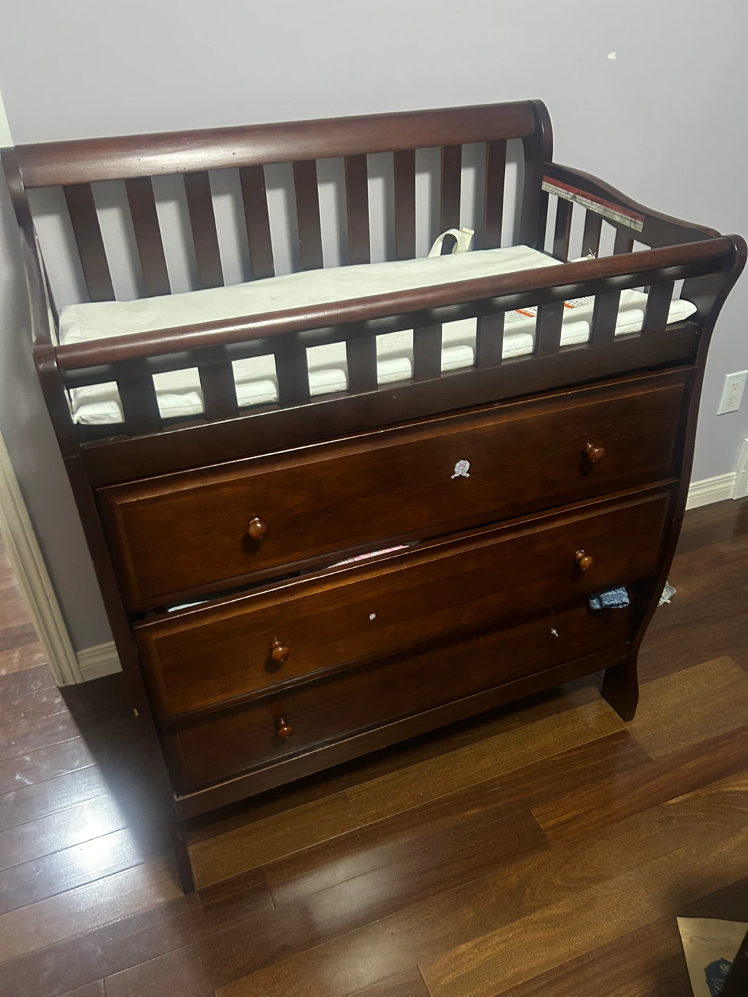 Wooden Baby Crib and Dresser Set