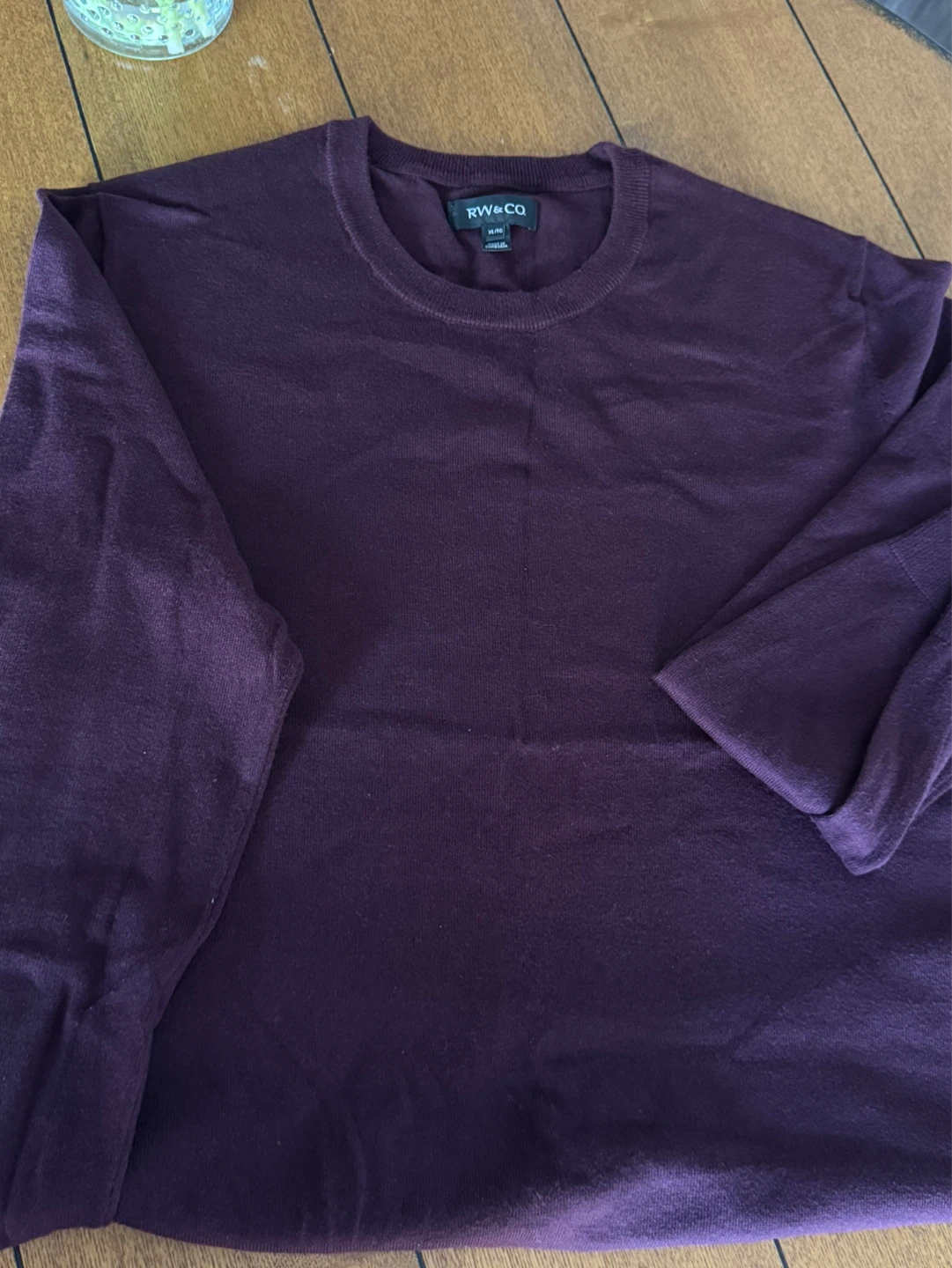 RW&CO. Men's Burgundy Crew Neck Sweater - XL/TG - photo 2