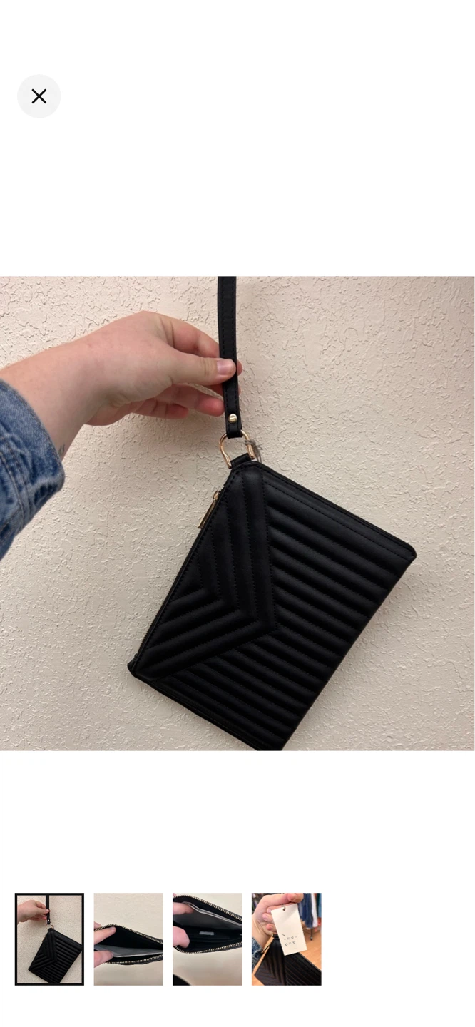 A New Day Black Quilted Wristlet Clutch