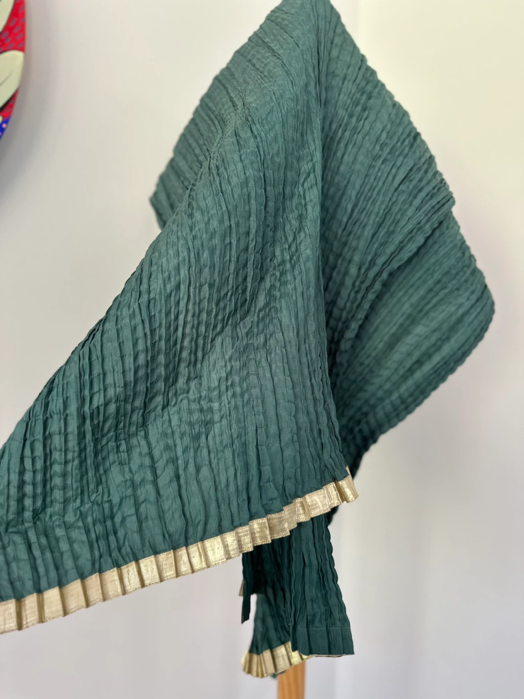 Janaysa Teal Embroidered Kurta with Scarf Set - Size S - photo 4