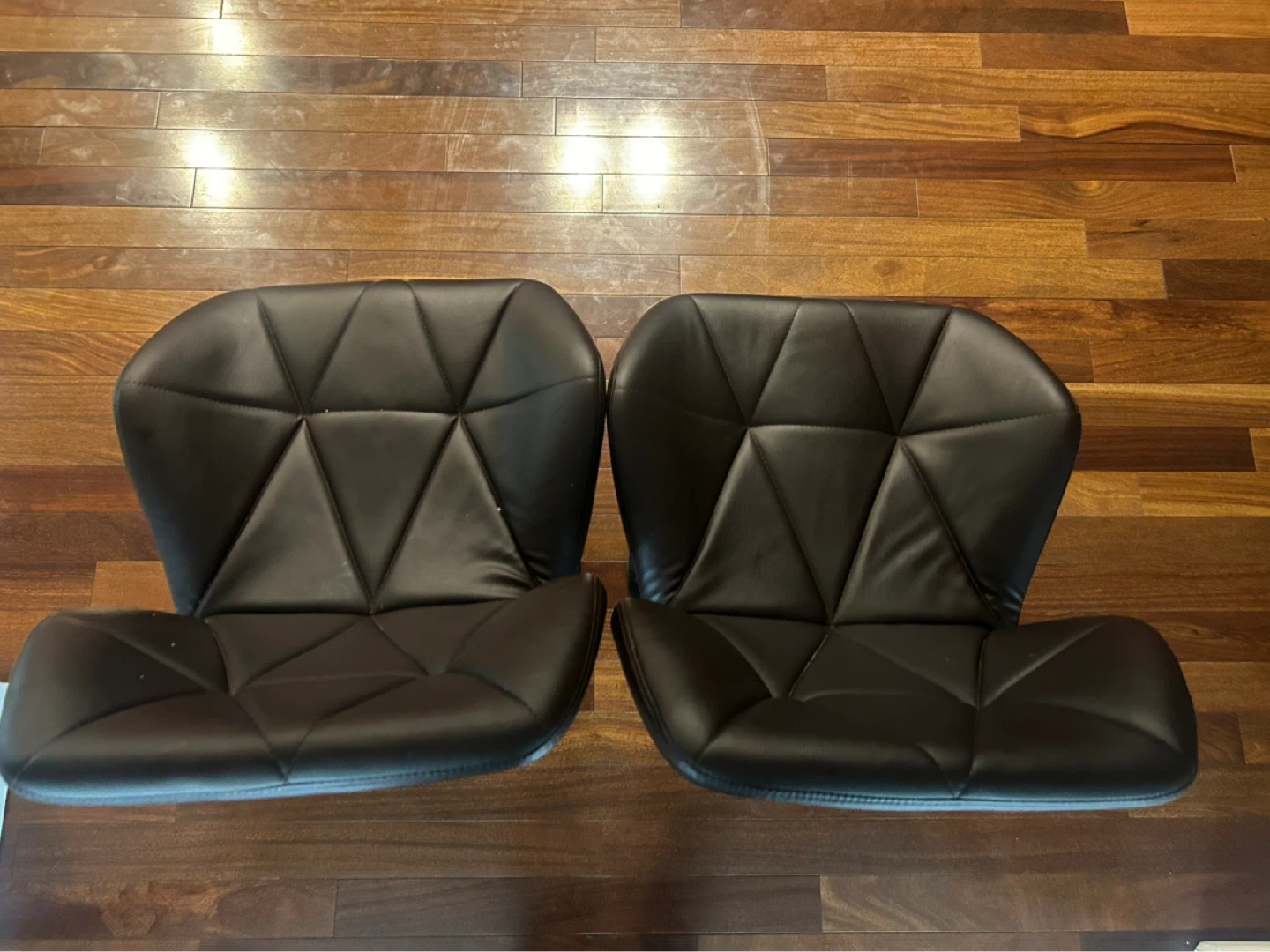 Set of 2 Black Faux Leather Swivel Bar Stools - photo 4