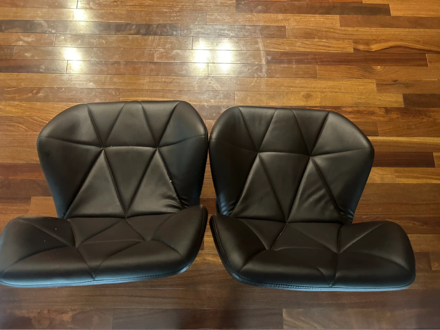 Set of 2 Black Faux Leather Swivel Bar Stools - photo 5