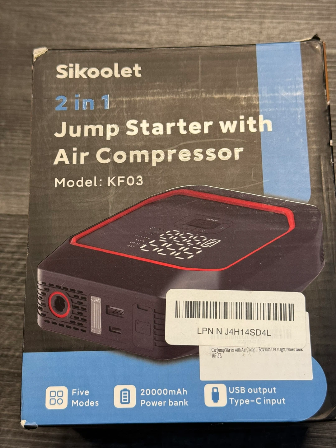 Sikoolet 2-in-1 Jump Starter with Air Compressor KF03