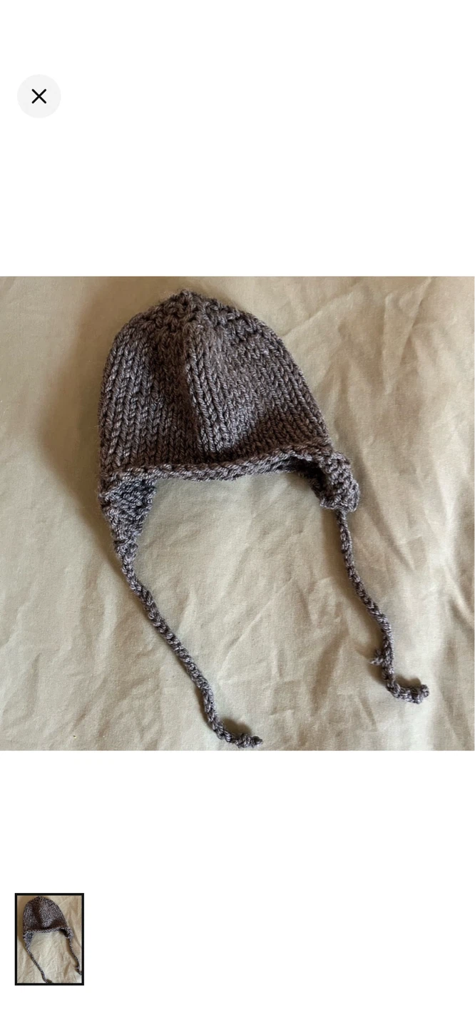 Hand-knitted Grey Baby Hat with Ear Flaps