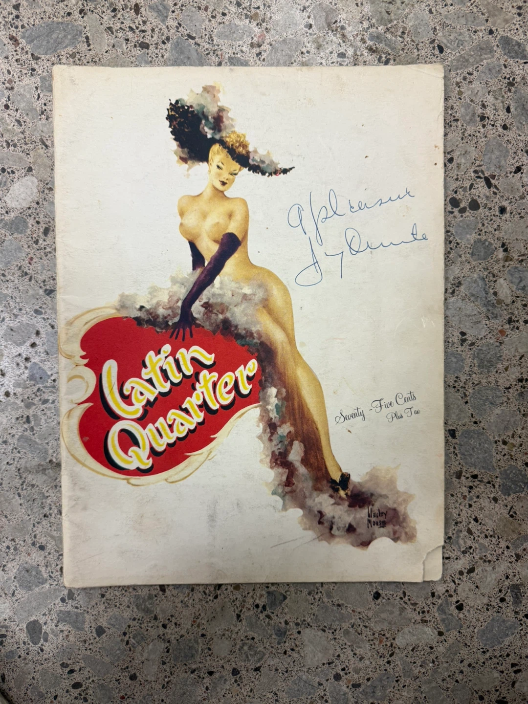 Antique 1958 Latin Quarter Program SIGNED by JIMMY DURANTE