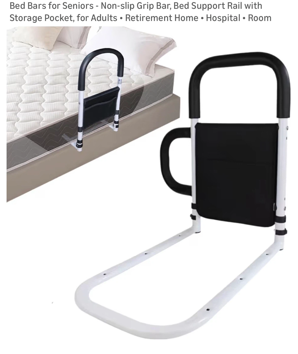 WHOMEC Bed Safety Rail with Storage Pocket - photo 2