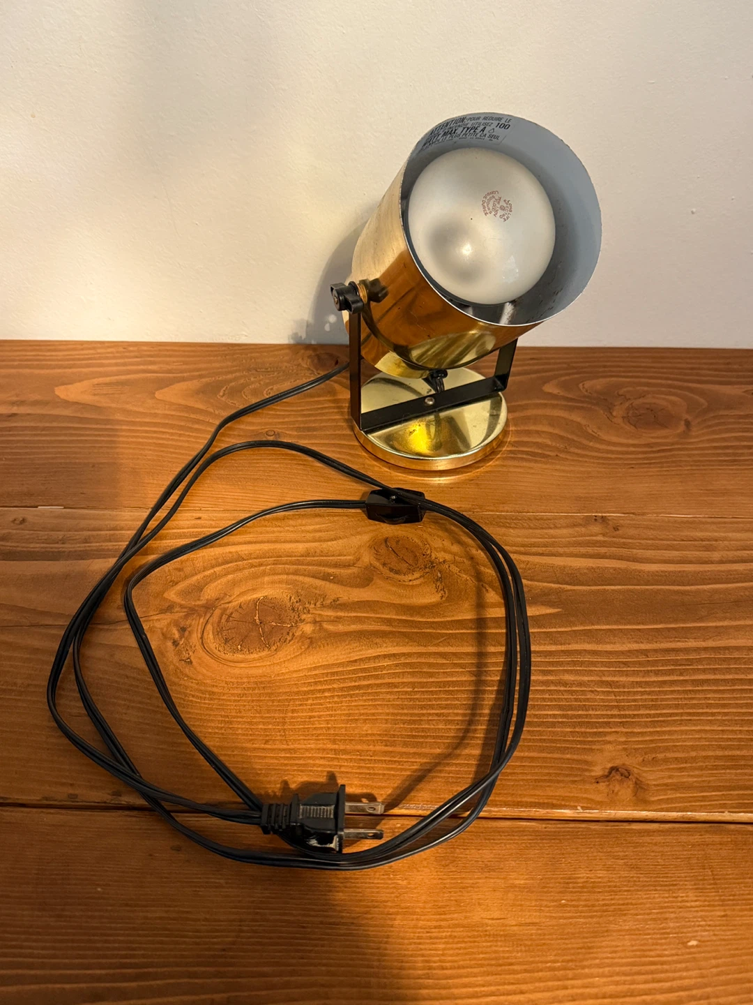 Vintage brass spotlight lamp 70s - photo 3