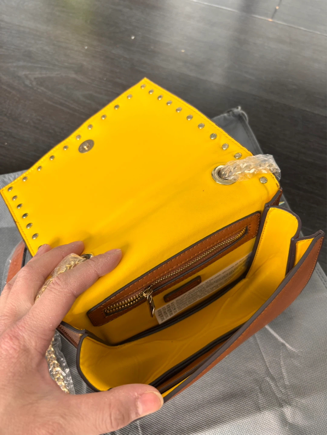Paco Tora Brown Studded Crossbody Bag - photo 2