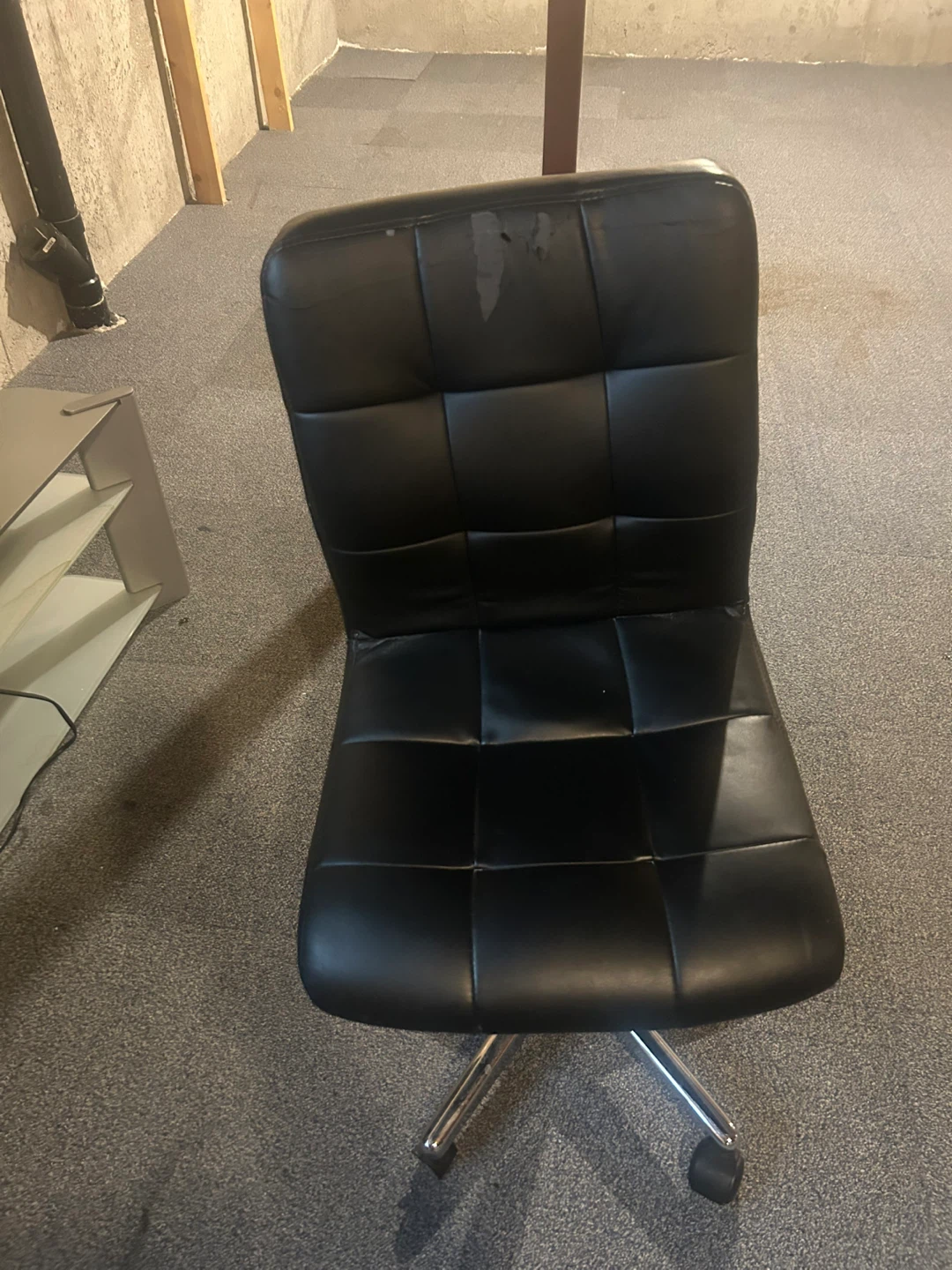 Black Office Chair with Chrome Base