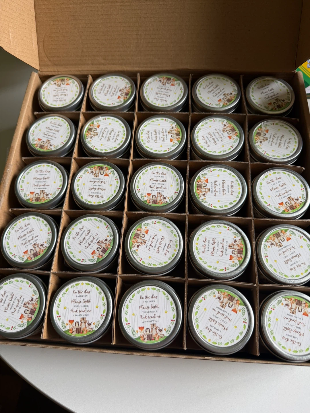 50 baby shower party favour candles