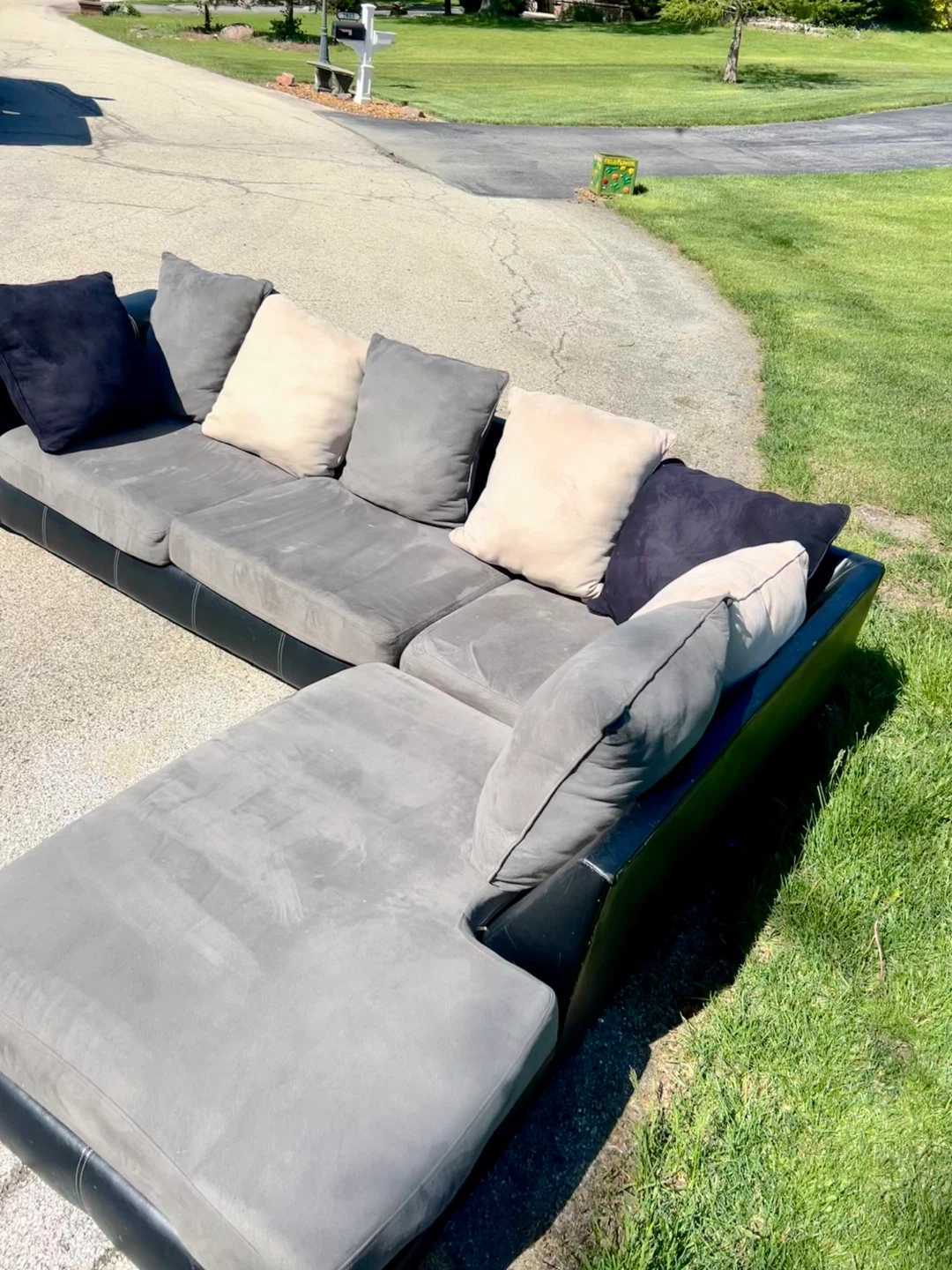 Gray Sectional Sofa with Chaise - photo 2