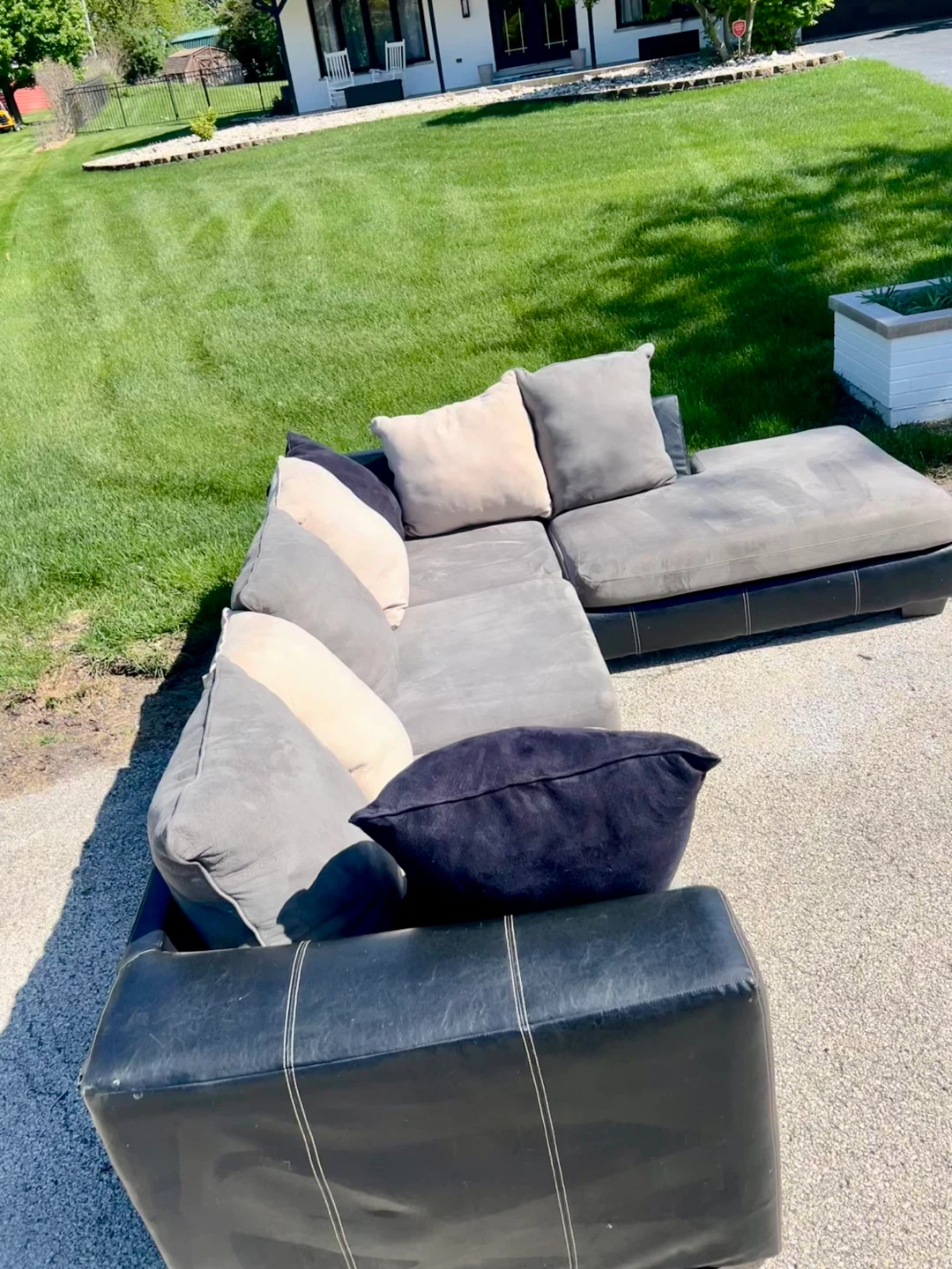 Gray Sectional Sofa with Chaise - photo 5