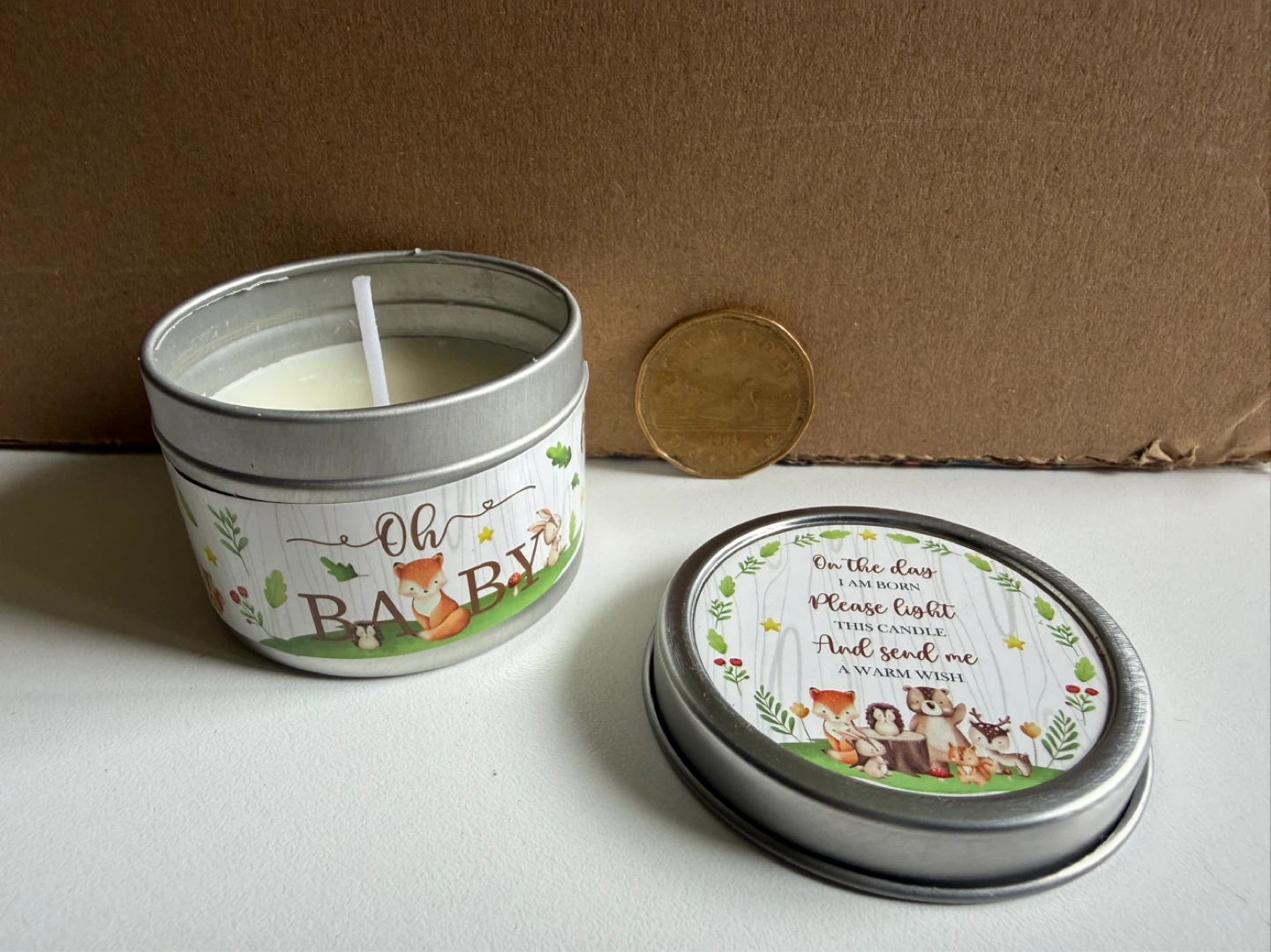50 baby shower party favour candles - photo 3