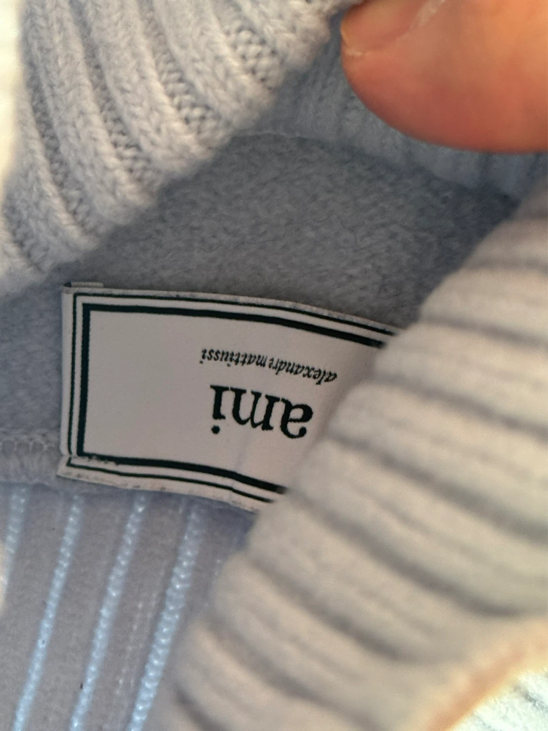 AMI Paris Blue Merino Wool Turtleneck Sweater - photo 5