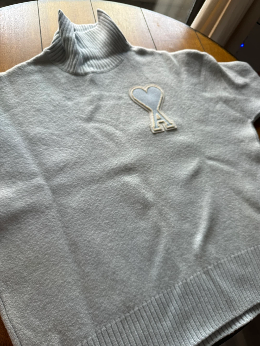 AMI Paris Blue Merino Wool Turtleneck Sweater - photo 2