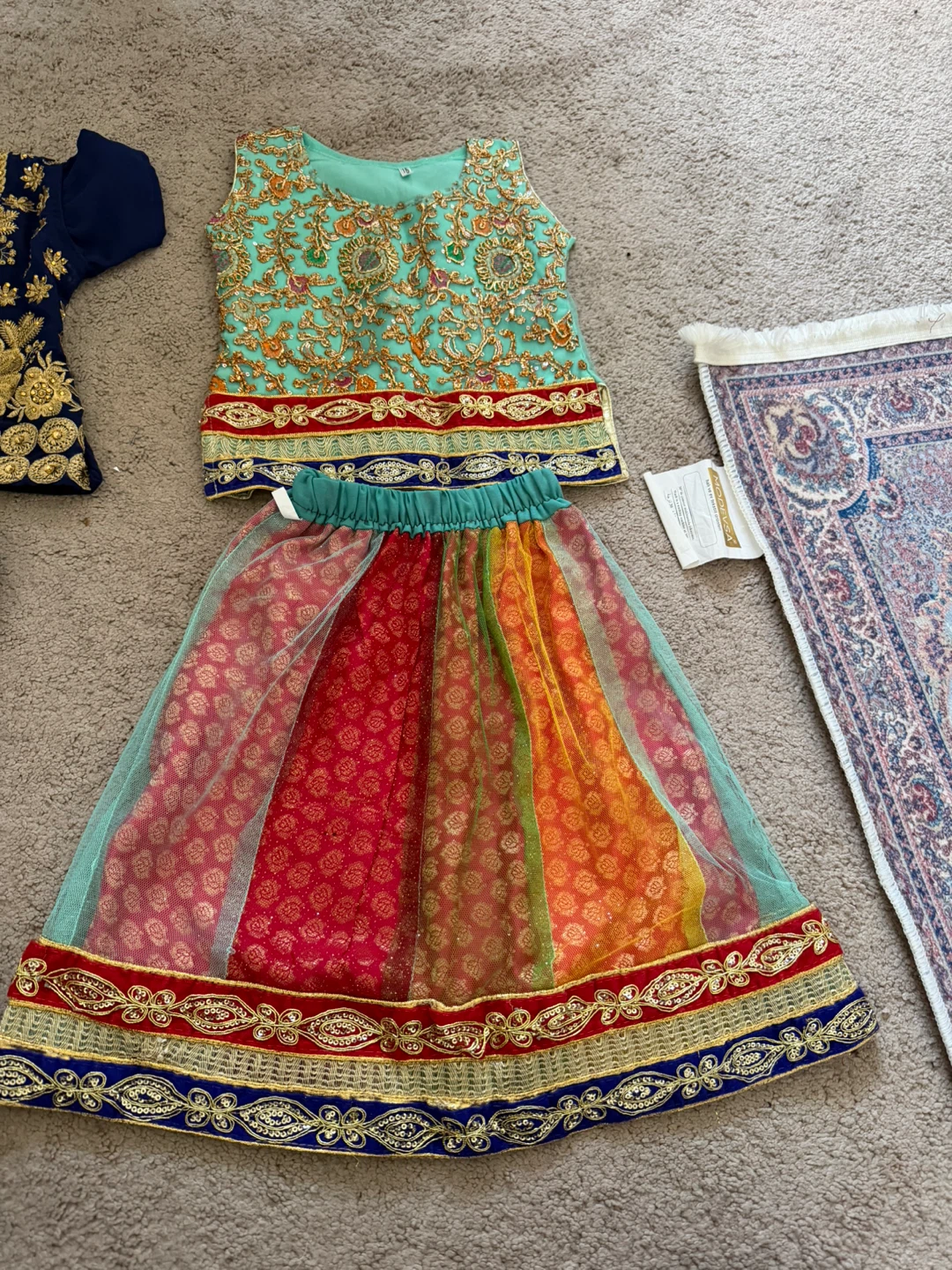 Kids Embroidered Choli and Skirt Set