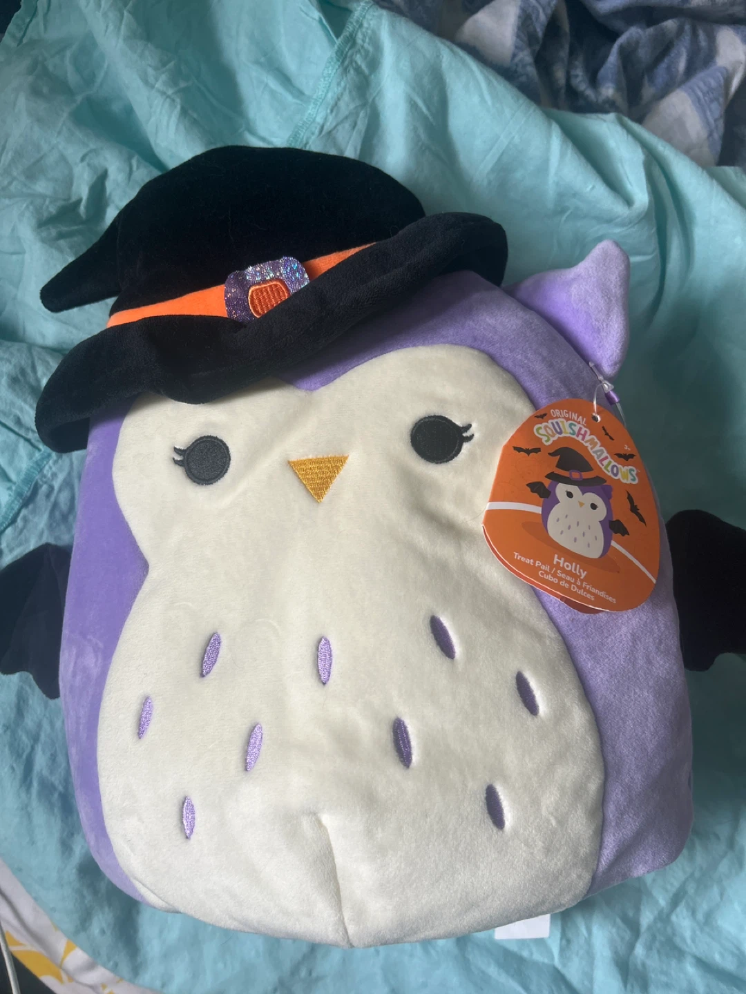 Squishmallows Holly Owl Halloween Plush Candy Pail