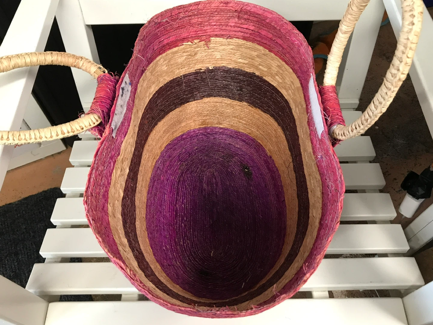 Shopping Over Size Striped Woven Straw Tote Bag - photo 3