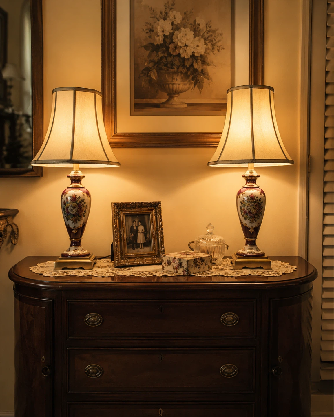Decorative Floral Table Lamp - photo 3